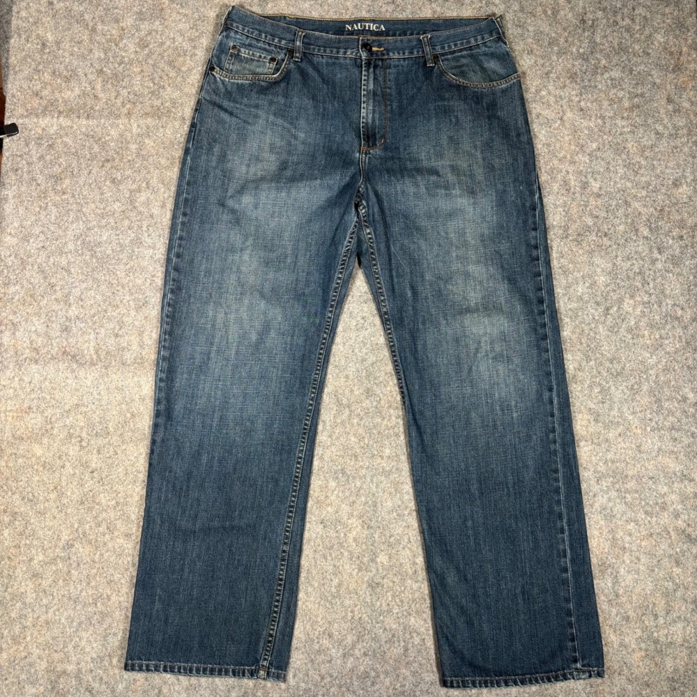 Nautica Relaxed Fit Jeans Mens 38x32 Straight Leg Classic Baggy Wide Leg Relaxed